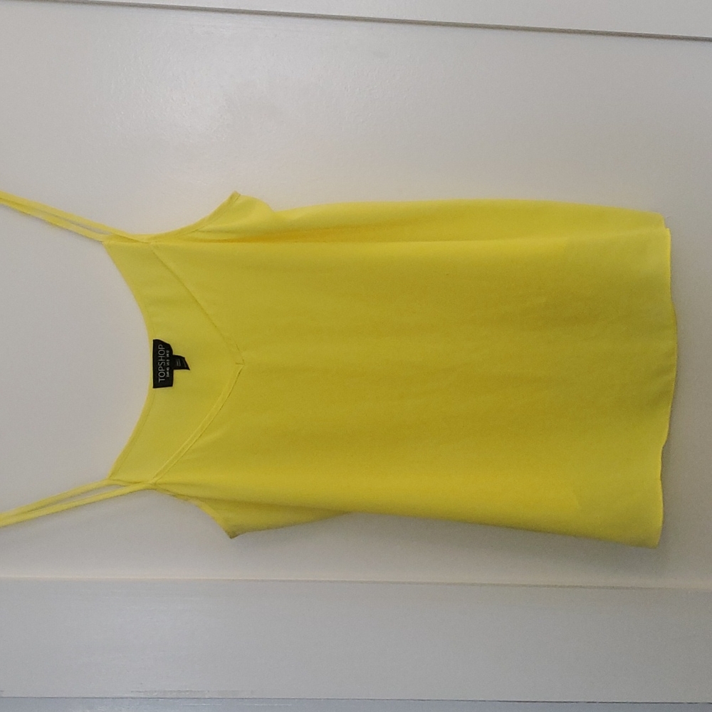 Topshop Bright yellow chiffon cami us8